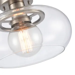 Clement 13″ Wide 1-Light Semi Flush Mount - Antique Nickel 6