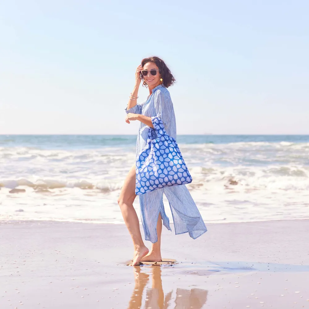 Suri Navy Cotton Long Shirt Dress