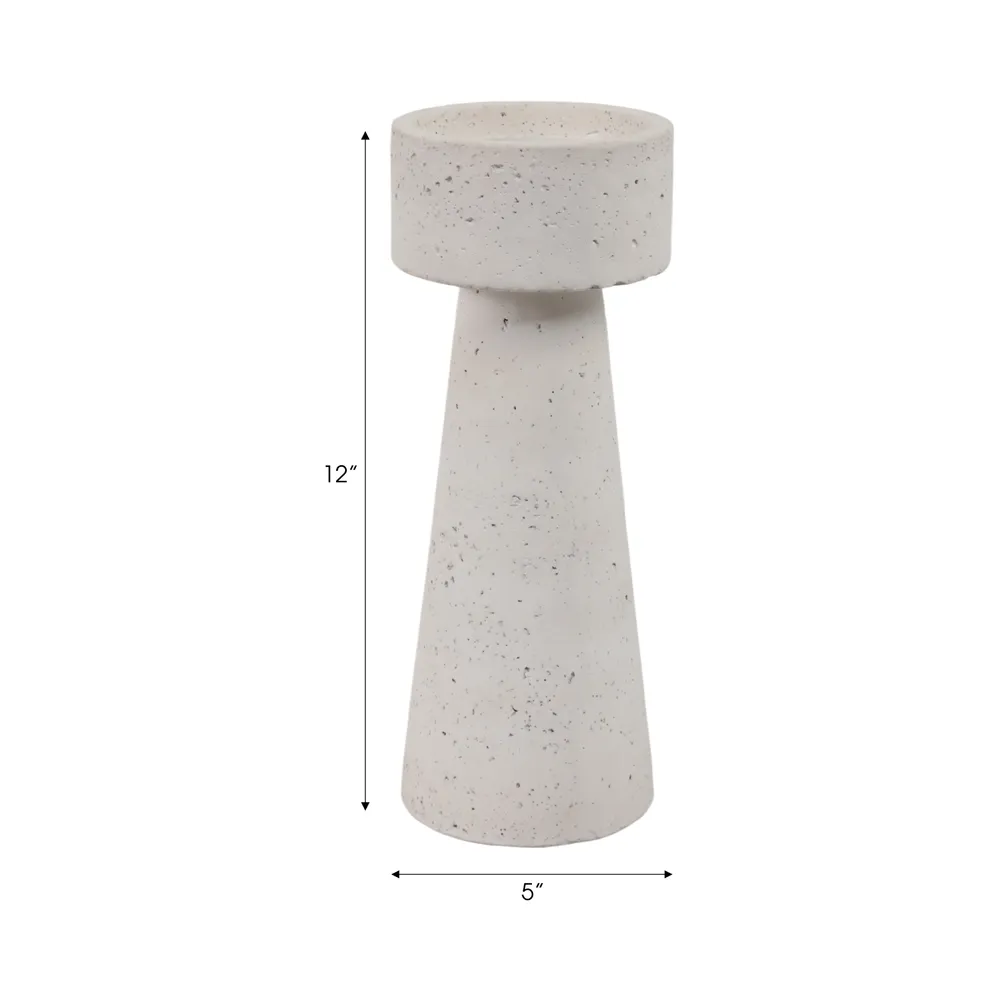 CARLIN WHITE CANDLE HOLDER 12 (IN)