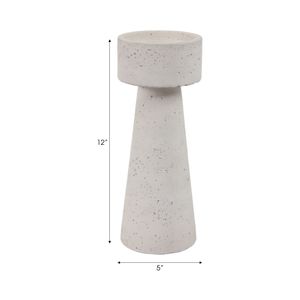 CARLIN WHITE CANDLE HOLDER 12 (IN) 9