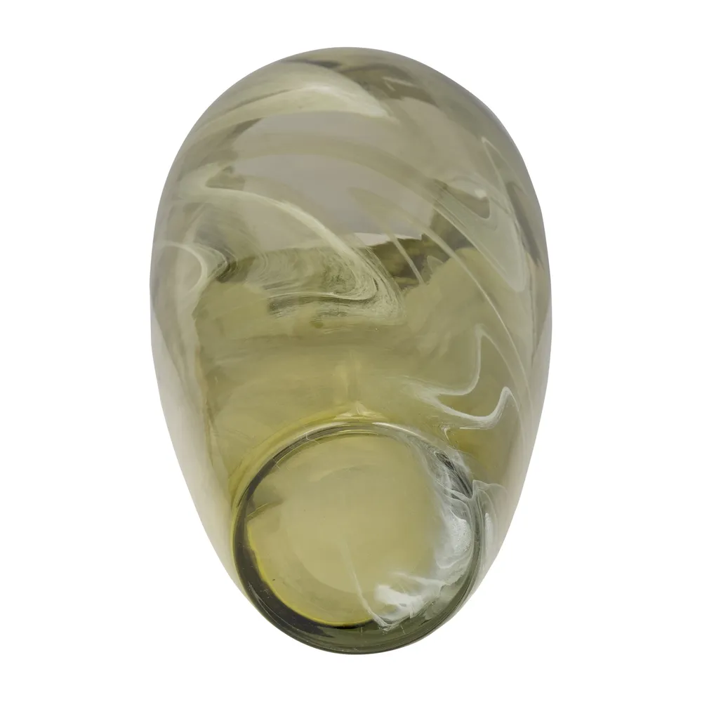 SOLCREST GREEN GLASS VASE 14 (IN)