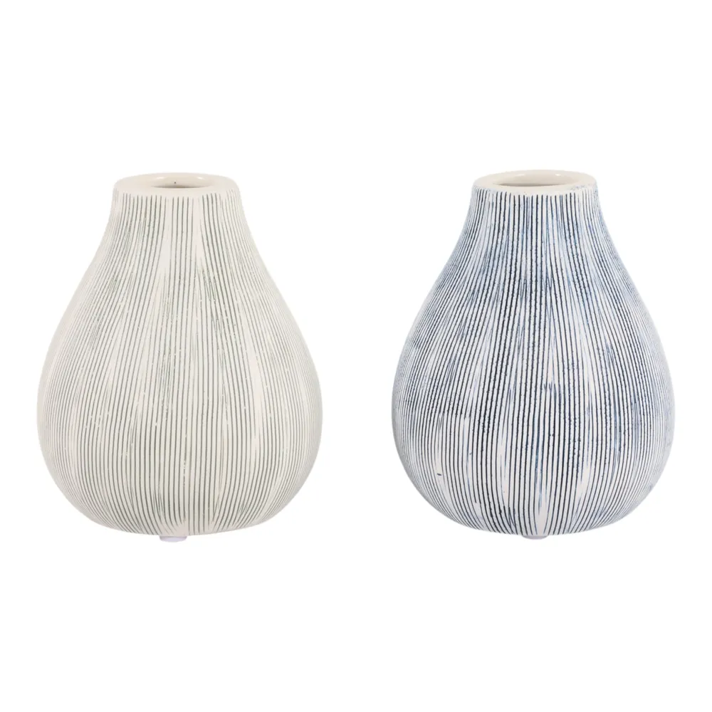 HARKENTON SET OF 2 BLUE VASES 5 (IN)