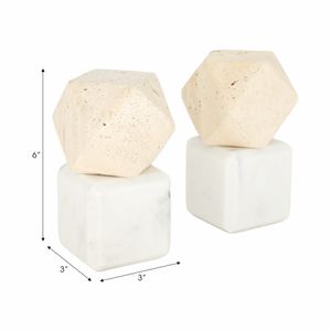 PRESTONSTONE SET OF 2 TAN BOOKENDS 7 (IN) 8