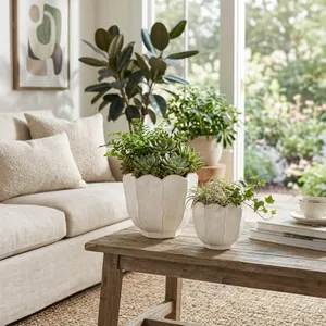 ASHTON SET OF 2 IVORY PLANTER 7 (IN) 2