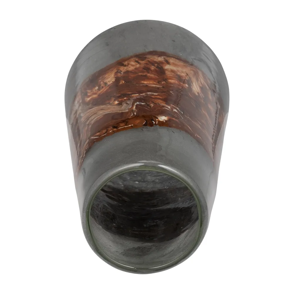 EVERTONVALE BLACK GLASS VASE 17 (IN)