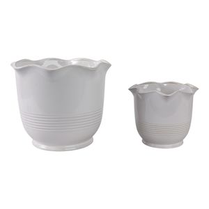 ALECHAVEN SET OF 2 IVORY PLANTER 11 (IN) 3