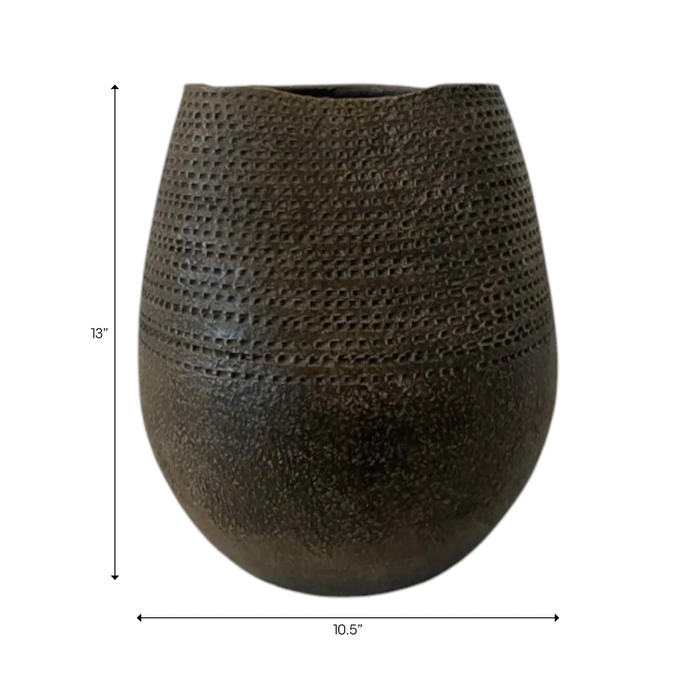 NORAHAVEN BROWN VASE 13 (IN)