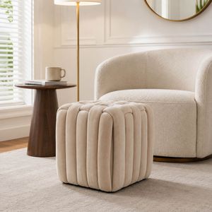 TRENTONSIDE TAN OTTOMAN 18 (IN) 2