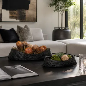 HARTONMILL SET OF 2 BLACK BOWLS 6 (IN) 10