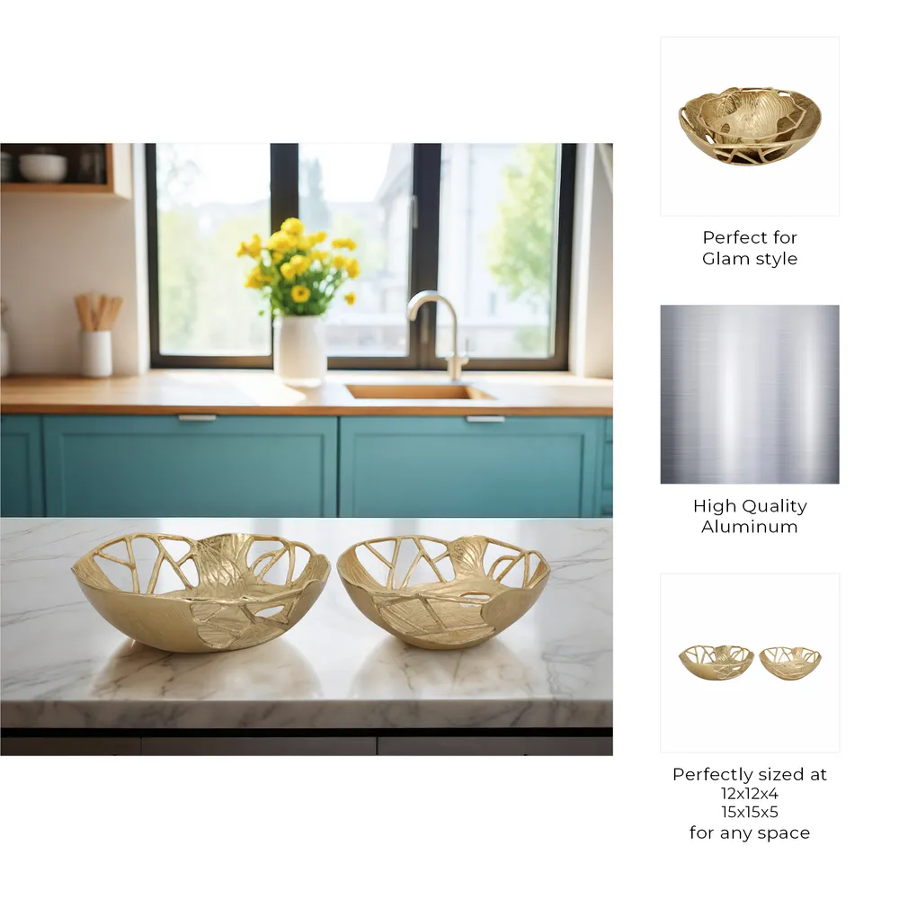 GRAYDONHOLM SET OF 2 GOLD BOWLS 5 (IN)
