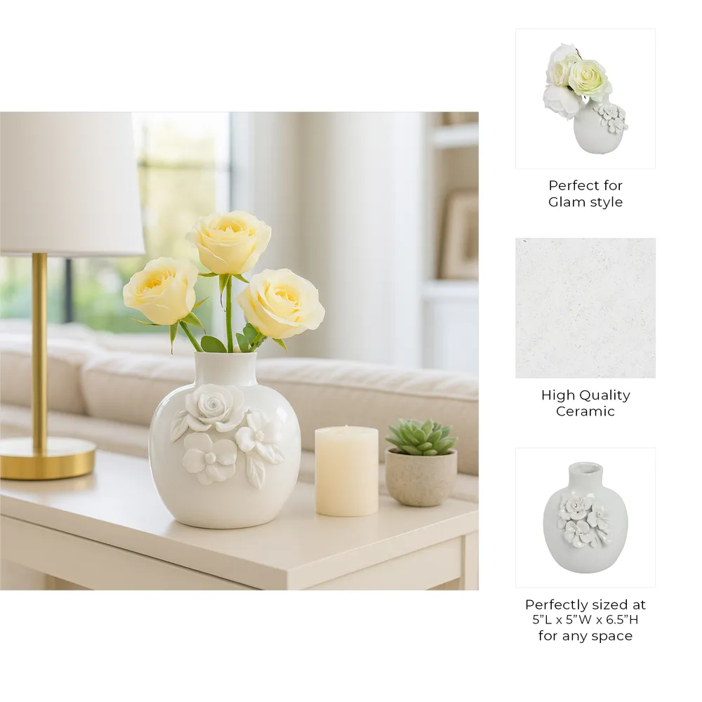RYLANBEACH WHITE VASE 7 (IN)