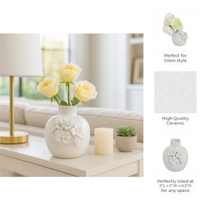 RYLANBEACH WHITE VASE 7 (IN) 10