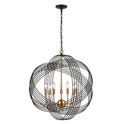 Concentric 26″ Wide 7-Light Chandelier - Oil Rubbed Bronze