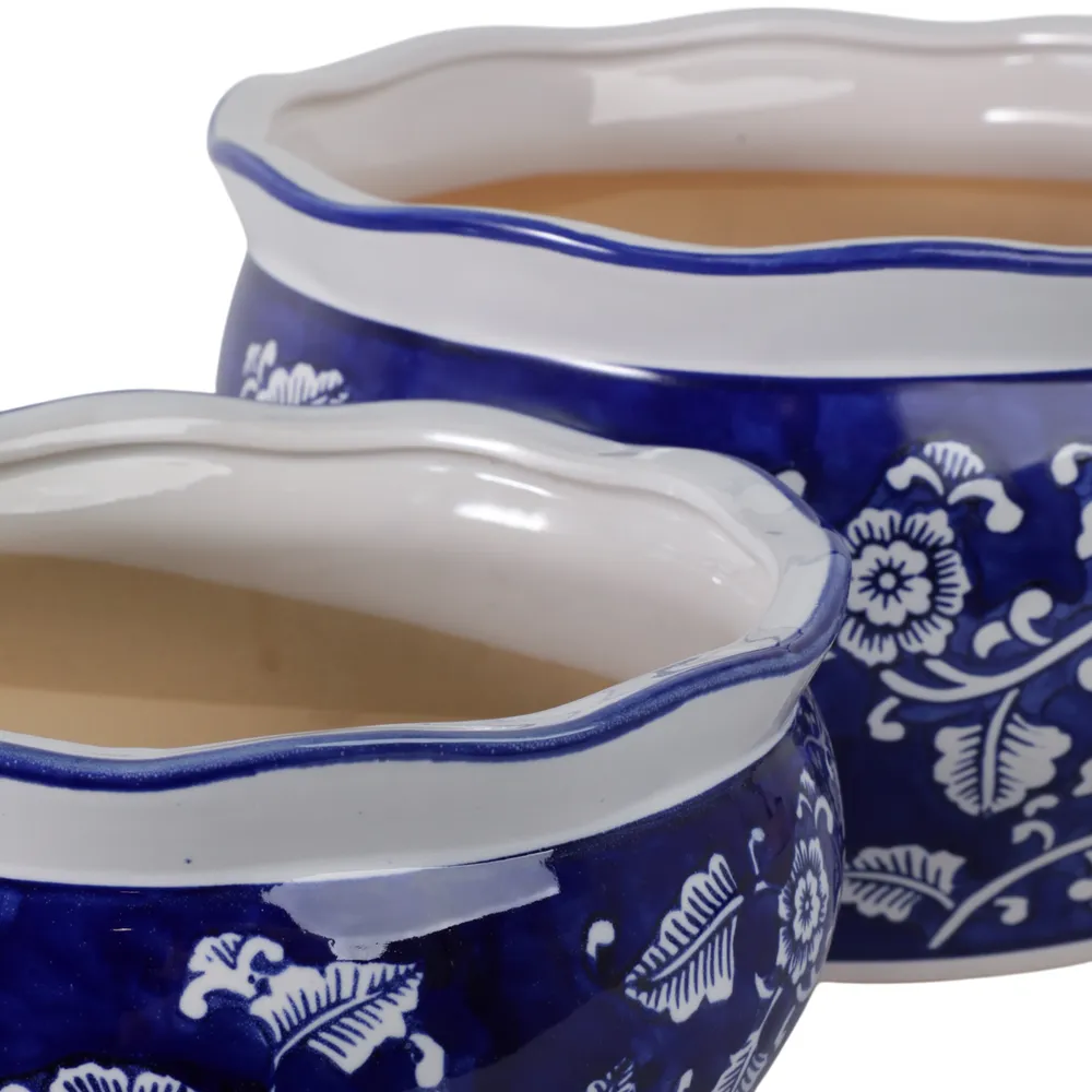 HENLEYDALE SET OF 2 BLUE PLANTER 7 (IN)