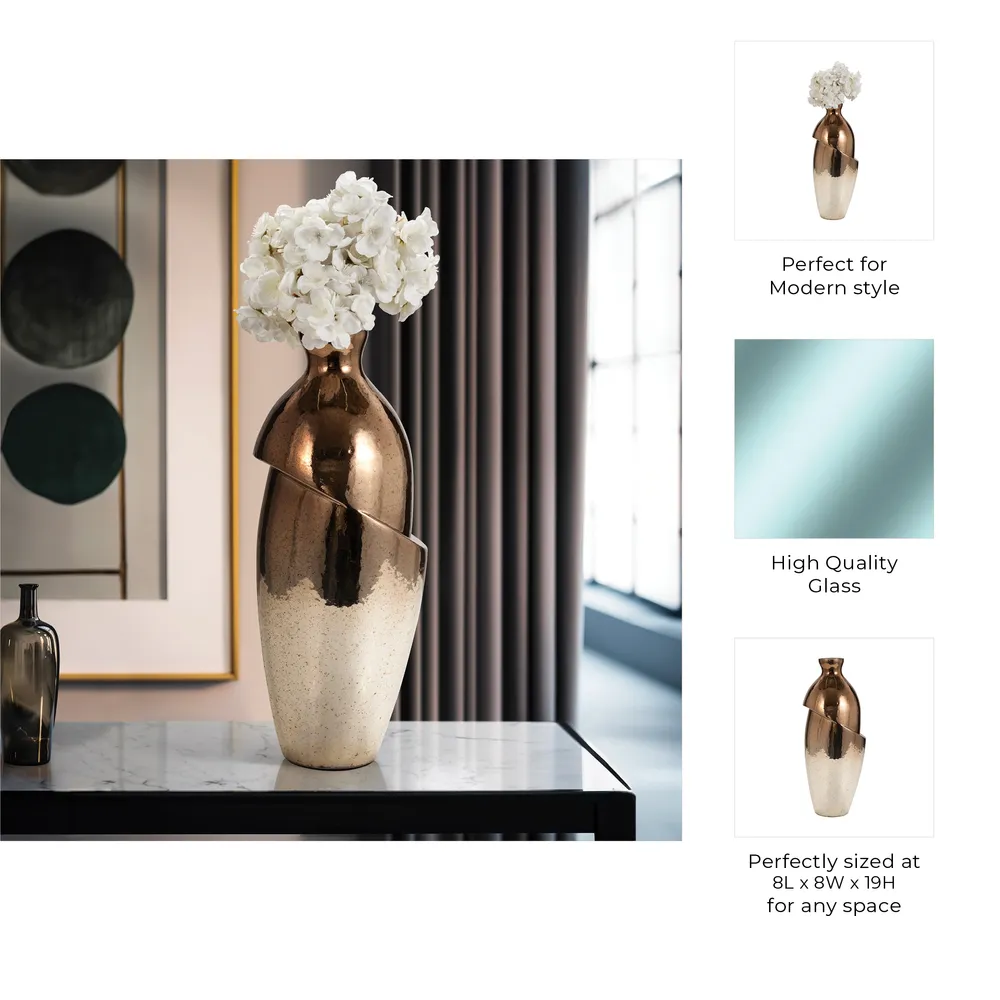 NASHCLIFF BRONZE GLASS VASE 19 (IN)