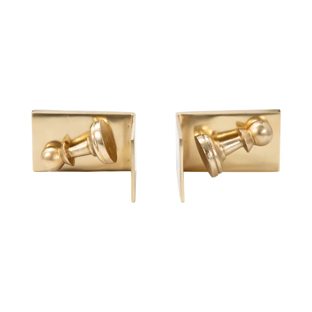 BECKETTPARK SET OF 2 GOLD BOOKENDS 6 (IN)