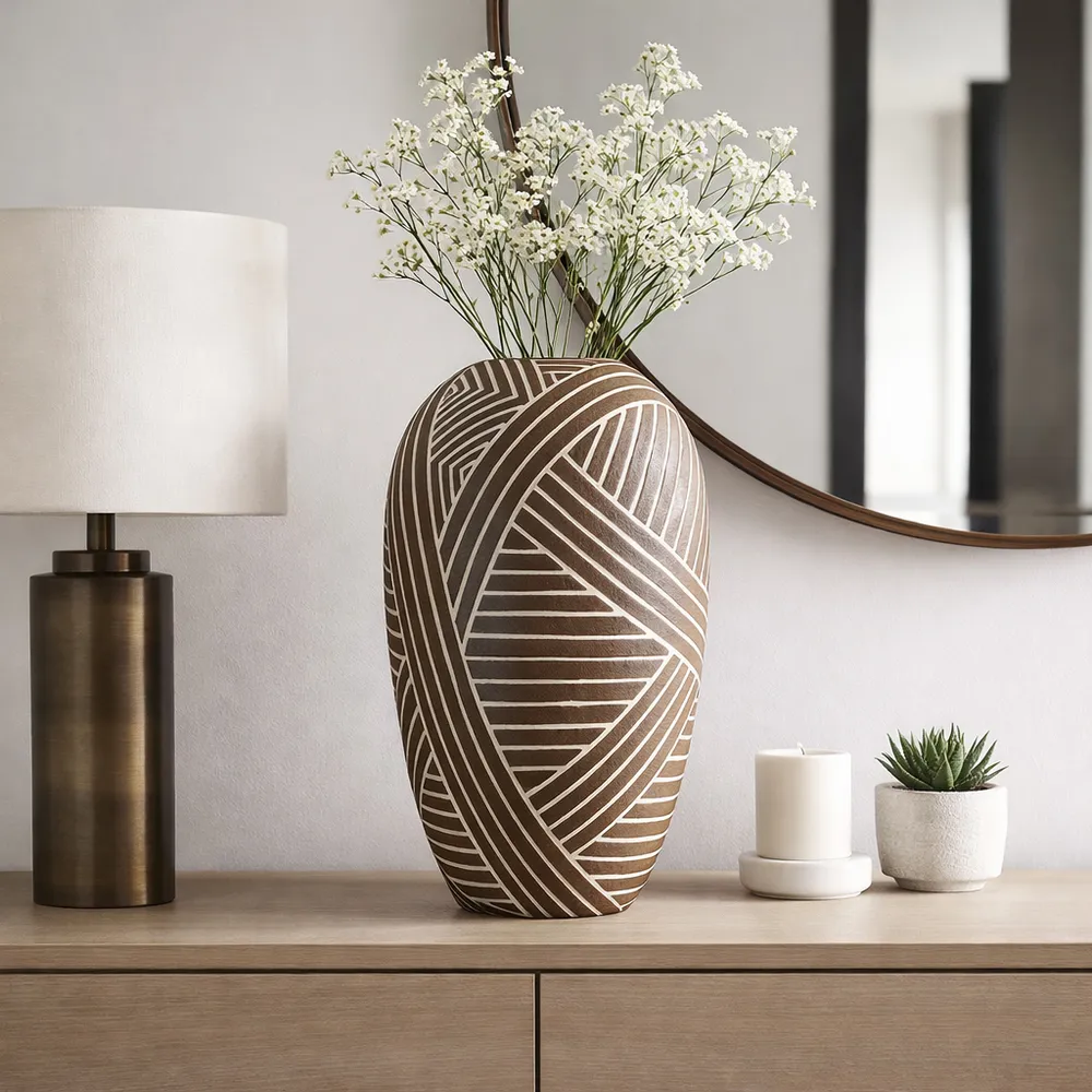 DEANVALE BROWN VASE 22 (IN)