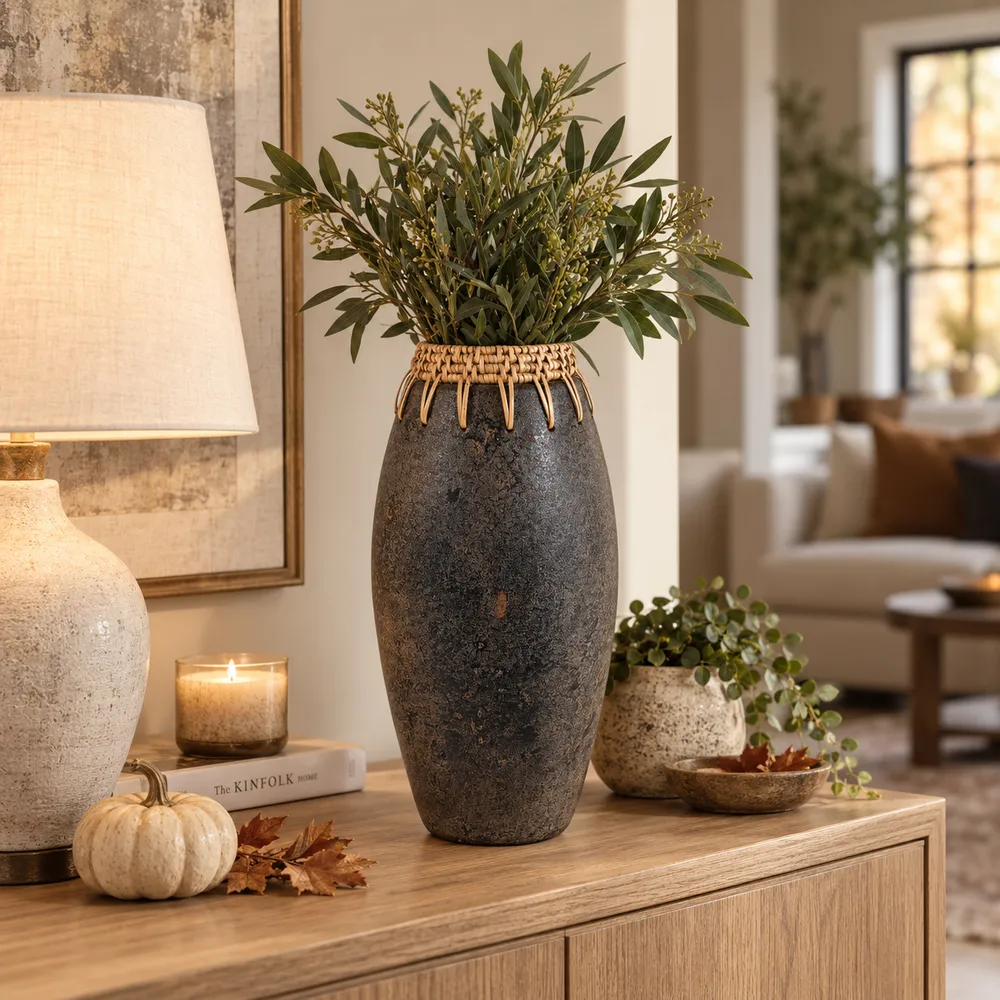 BYRONHOLM BLACK VASE 16 (IN)