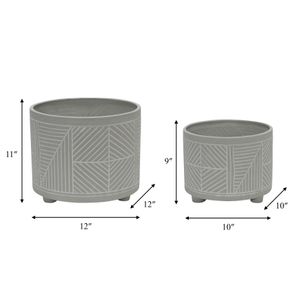 HARPERGATE SET OF 2 GRAY PLANTER 11 (IN) 7