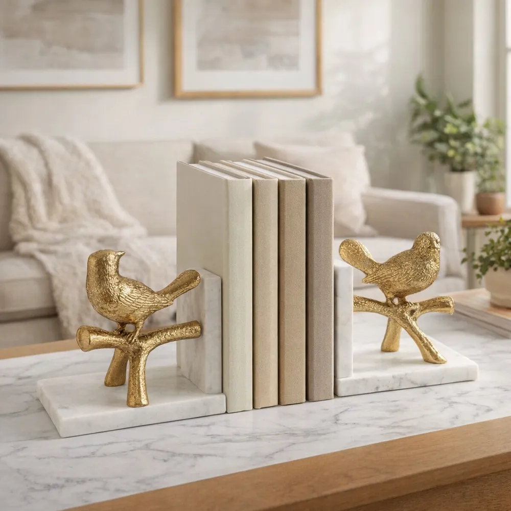 GERBERPORT SET OF 2 GOLD BOOKENDS 7 (IN)