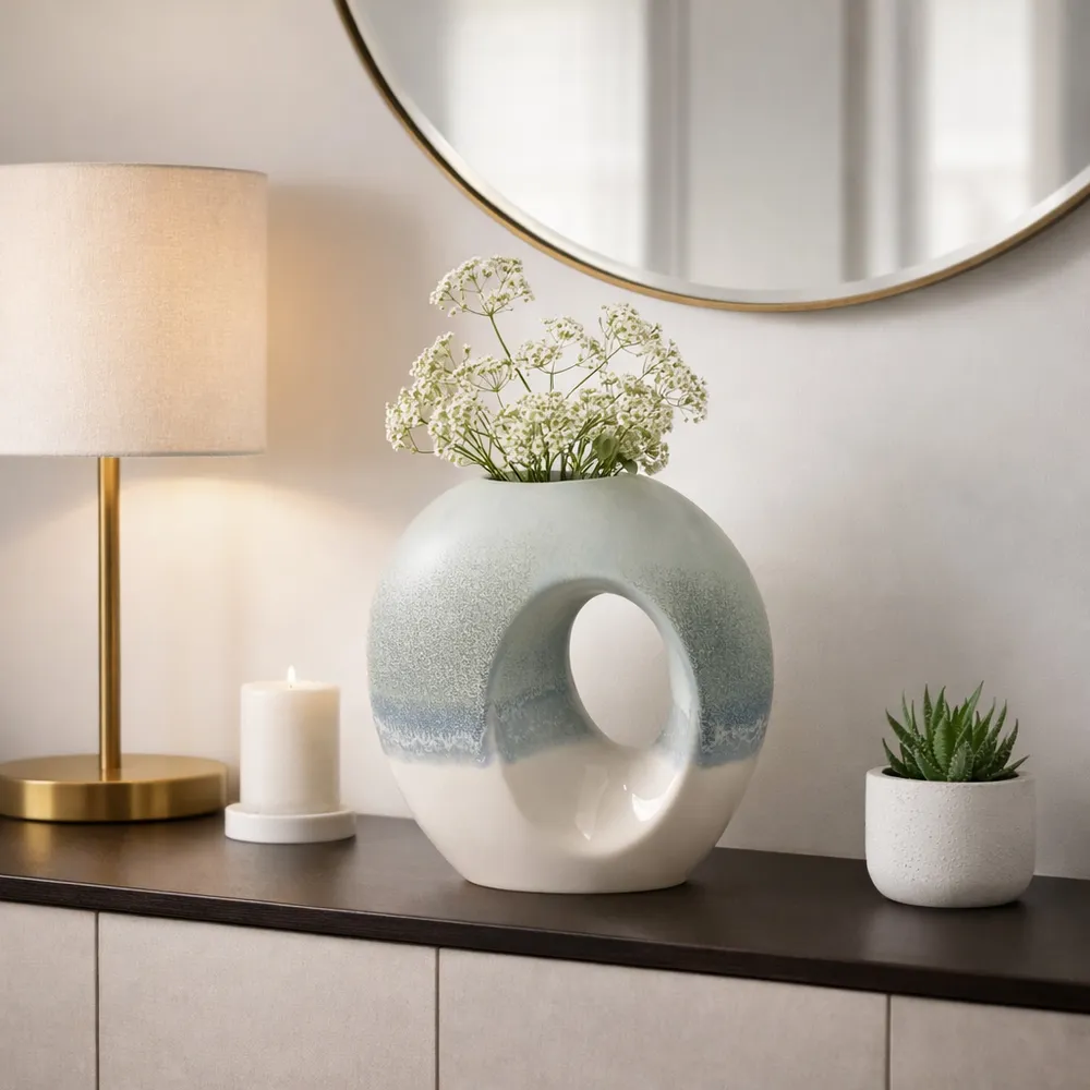 CHLOEOAK BLUE VASE 10 (IN)