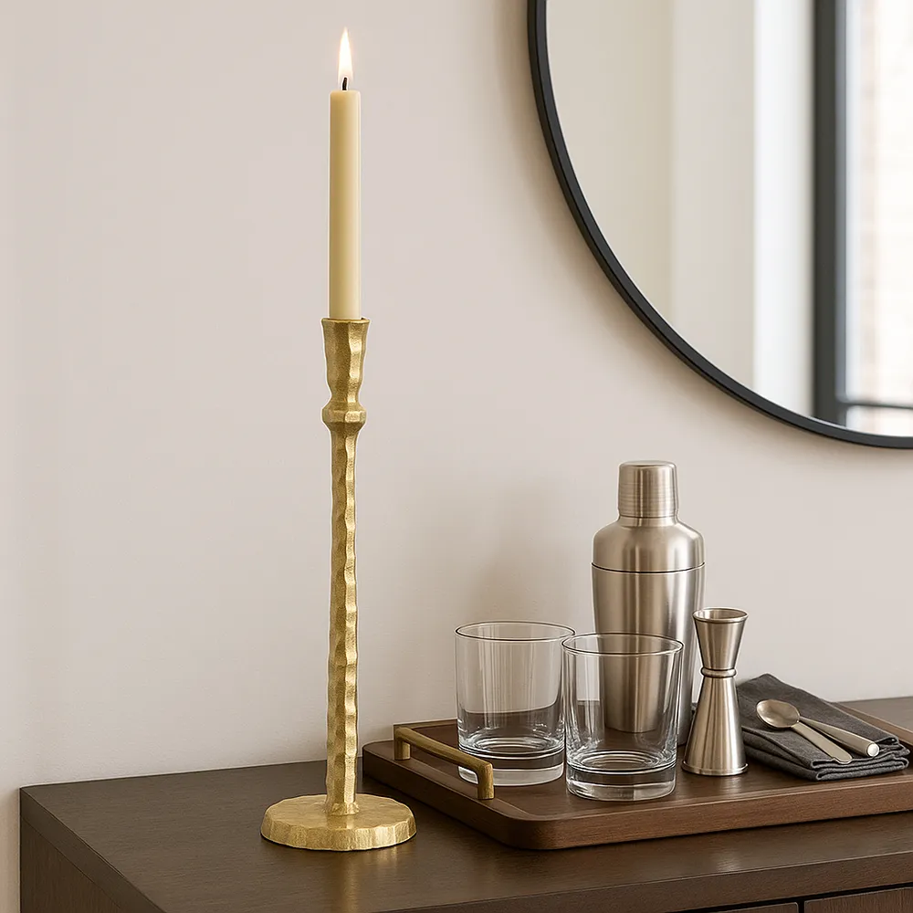 CALECREST GOLD CANDLE HOLDER 15 (IN)