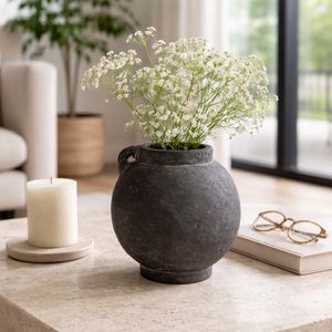 CORBINFORD BLACK VASE 10 (IN) 12