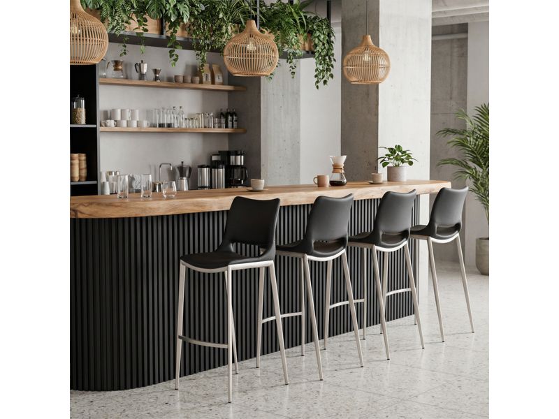 Ace Barstool Black & Silver 9