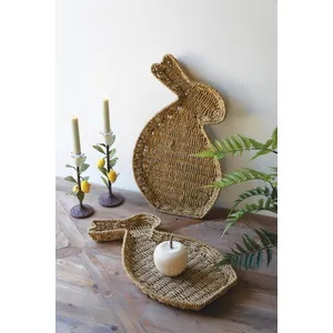 Set of 2 Woven Vine Rabbit Trays 1