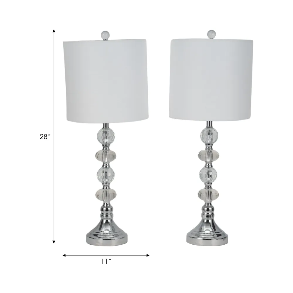 FRAZIERLAND SET OF 2 SILVER LAMPS 28 (IN)