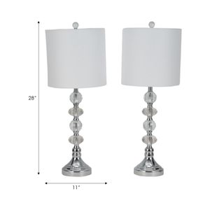 FRAZIERLAND SET OF 2 SILVER LAMPS 28 (IN) 9