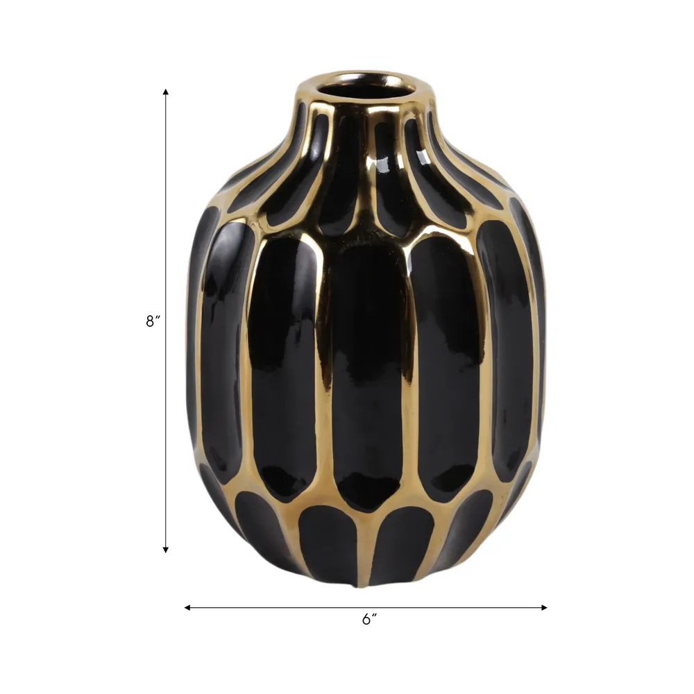 CALVINHAM BLACK VASE 8 (IN)