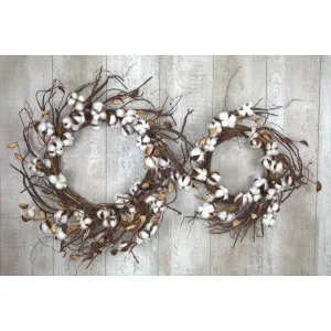 Pick'in Cotton Wreath Set/2 1