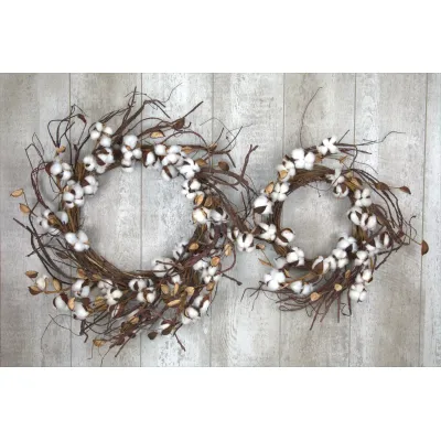 Pick'in Cotton Wreath Set/2