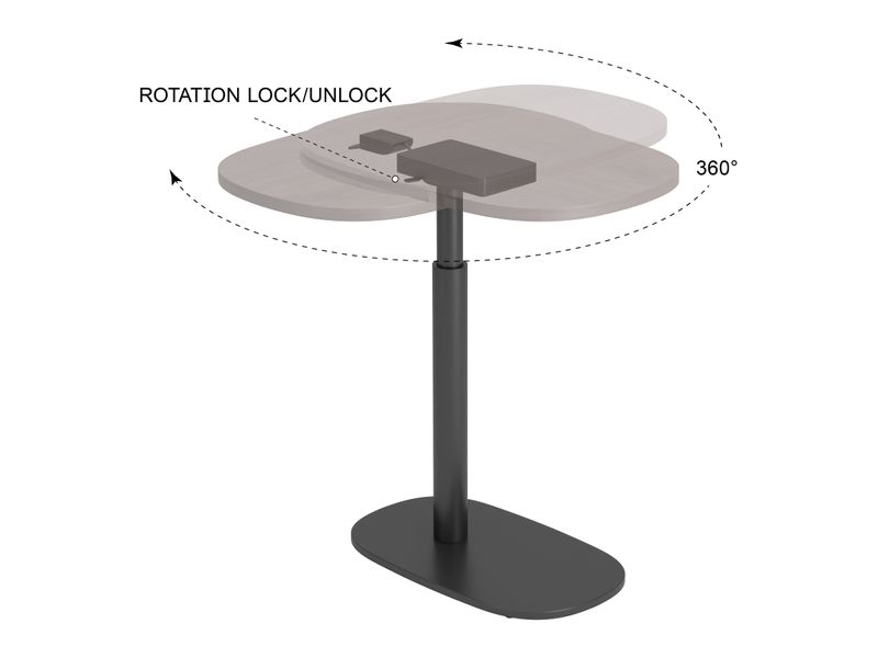 Buddy Adjustable Rotating Side Table Gray 7