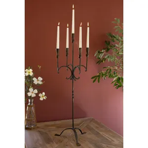 Forged-Iron Rustic Five Taper Candelabra 2