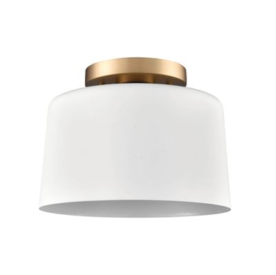 Fiero 10″ Wide 1-Light Semi Flush Mount - Matte White