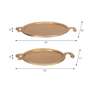 GLENNMILL SET OF 2 GOLD TRAY 2 (IN) 6