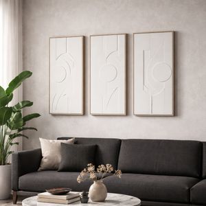 BRONSONSHAW SET OF 3 WHITE ART 24 (IN) 2