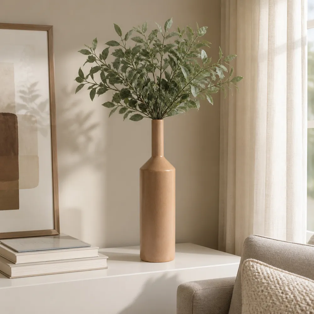 HAZENWOOD BROWN VASE 19 (IN)