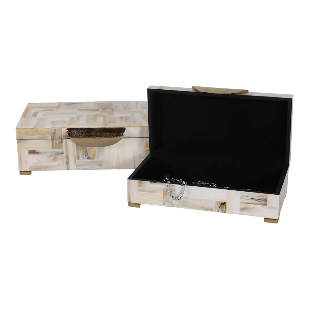 CLAXTONWORTH SET OF 2 TAN BOXES 5 (IN)