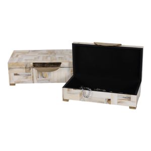 CLAXTONWORTH SET OF 2 TAN BOXES 5 (IN) 3