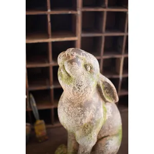 Faux Concrete Rabbit with Head Up 2