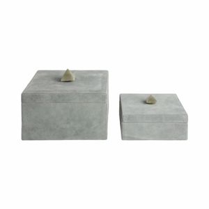 DEANTON SET OF 2 GRAY BOXES 7 (IN) 4