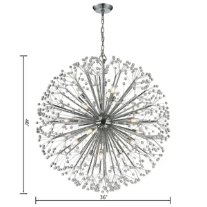Dandelion 36'' Wide 19-Light Chandelier - Polished Chrome 2