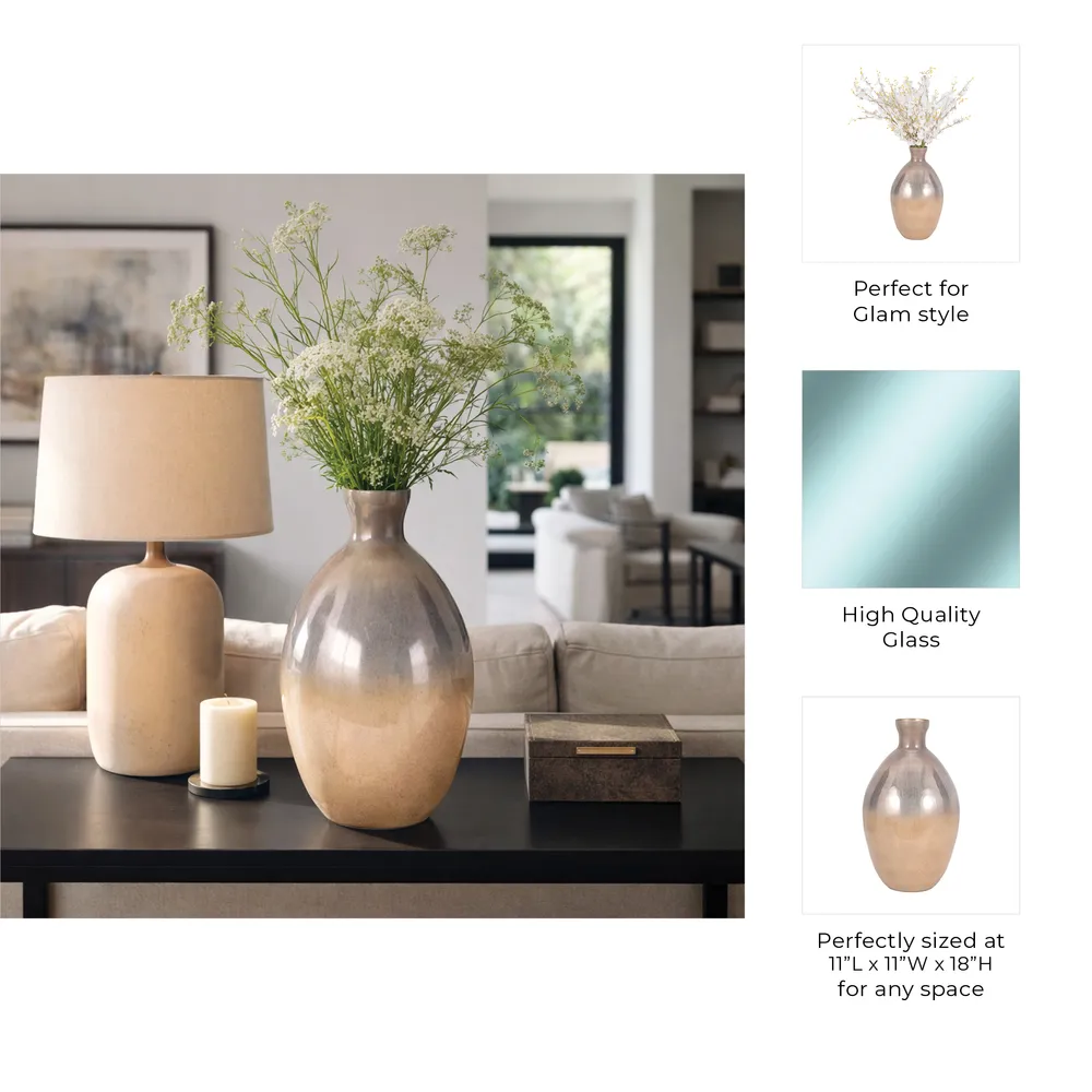 ELMONTDALE GOLD GLASS VASE 18 (IN)