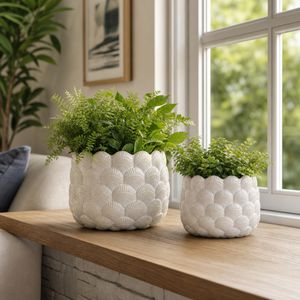 HARKENCREST SET OF 2 WHITE PLANTER 8 (IN) 13