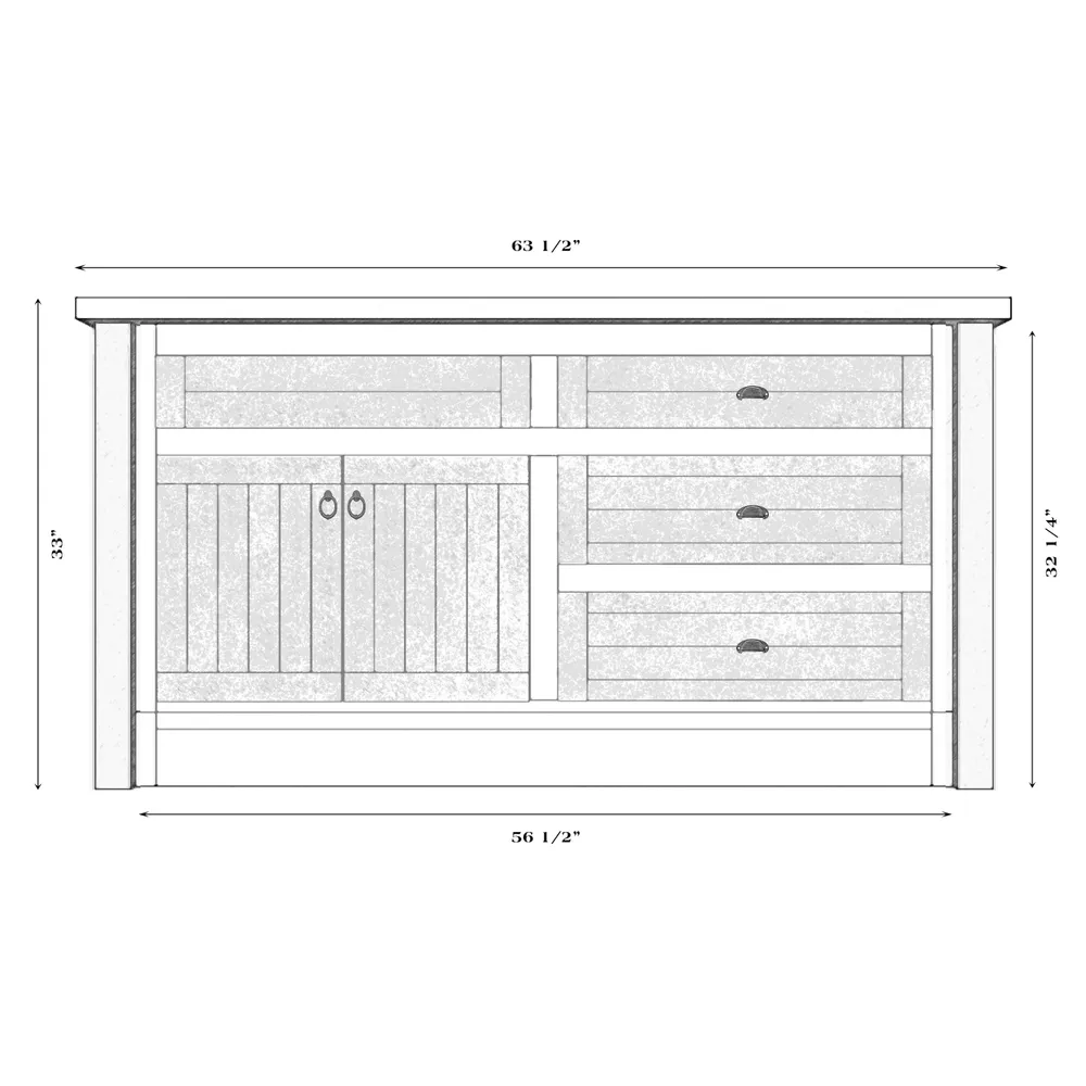 Barnwood Vanity - 5-foot - Barnwood Edged Laminate Top - Sink Left