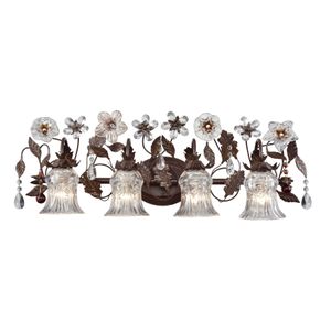 Cristallo Fiore 33'' Wide 4-Light Vanity Light - Deep Rust 1