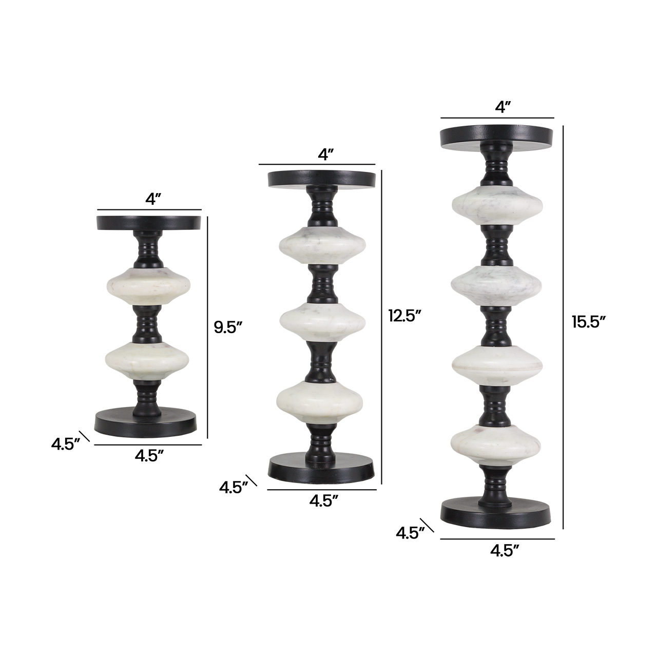 Verona Candleholders -Set 3 8